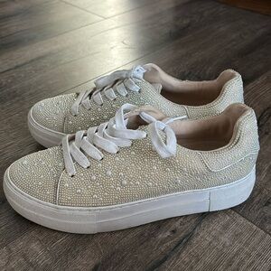 Betsy Johnson pearled sneakers